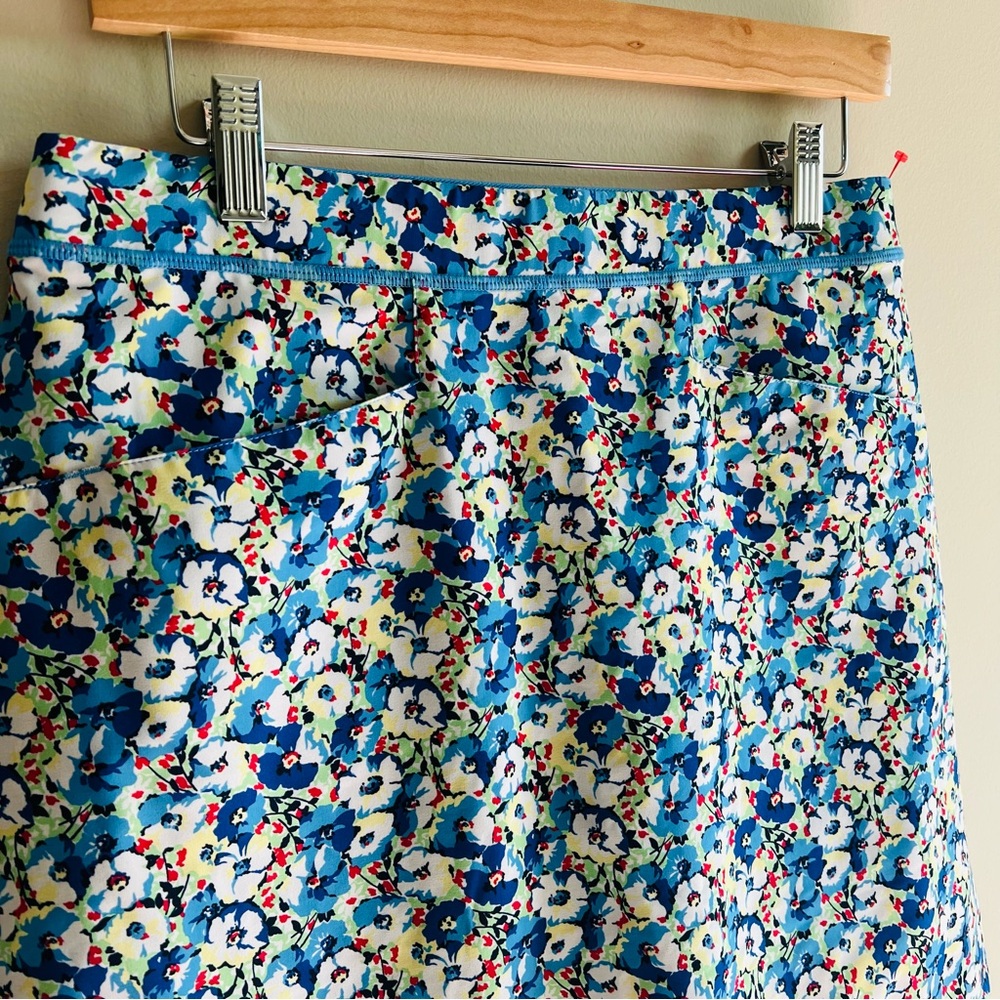 RLX Ralph Lauren Womens Floral Print Layered Detail Athletic Skort Blue Size M - Picture 4 of 10